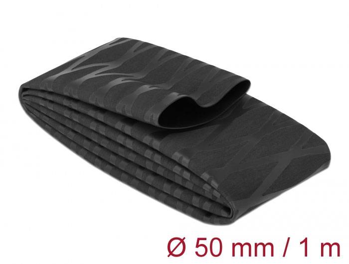 Delock 19607 Schrumpfschlauch Schwarz 50mm Schrumpfrate:2:1 1St.