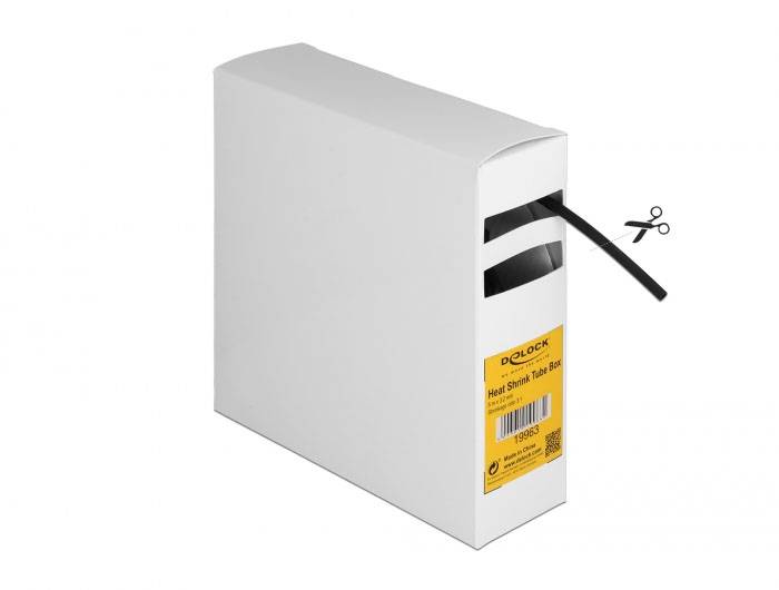 Delock 19963 Schrumpfschlauch Schwarz 3mm Schrumpfrate:3:1 1St.