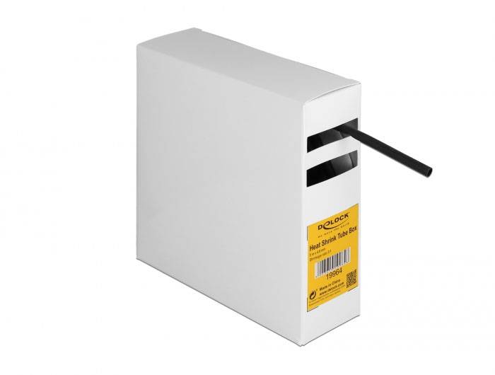 Delock 19964 Schrumpfschlauch Schwarz 4mm Schrumpfrate:3:1 1St.