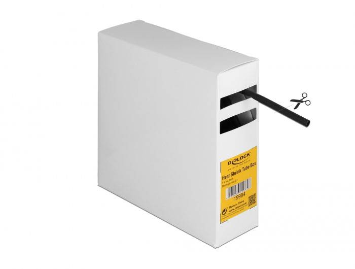 Delock 19964 Schrumpfschlauch Schwarz 4mm Schrumpfrate:3:1 1St.