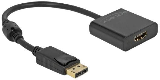 Schwarzer Adapterkabel mit DisplayPort auf HDMI-Anschluss, geeignet für den Anschluss von Geräten mit unterschiedlichen Schnittstellen.