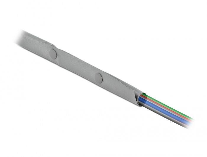 Delock Kabel-Bündelschlauch PVC Schwarz, Grau (Ø x L) 10mm x 2m 1 St. 20725