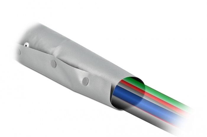 Delock Kabel-Bündelschlauch PVC Schwarz, Grau (Ø x L) 50mm x 2m 1 St. 20728