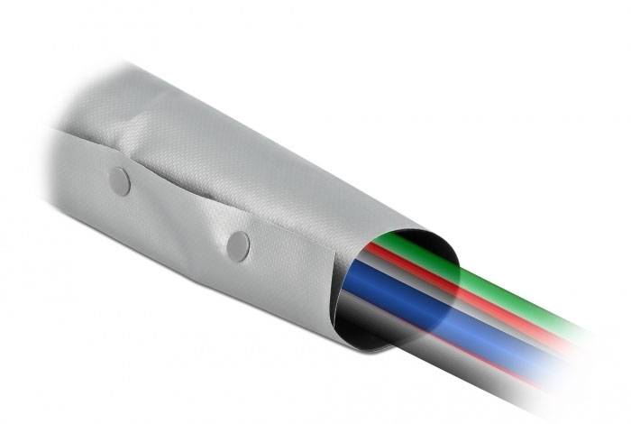 Delock Kabel-Bündelschlauch PVC Schwarz, Grau (Ø x L) 70mm x 2m 1 St. 20729
