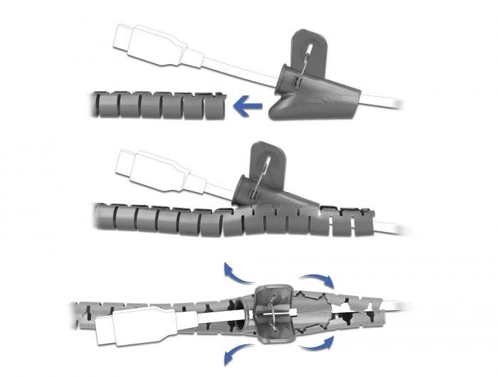 Delock Spiralschlauch Polyethylen Grau (Ø x L) 20mm x 2.5m 1 St. 18844