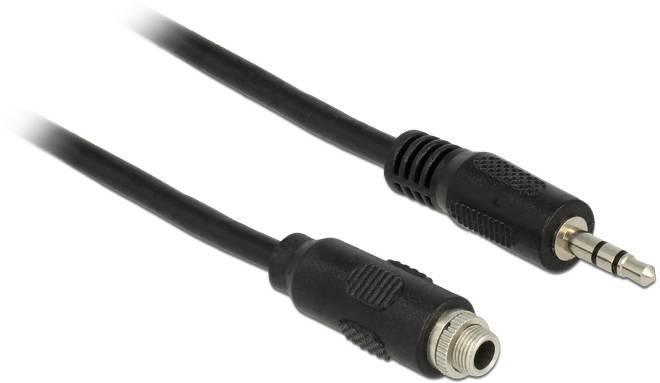 Delock 85116 Klinke Audio Anschlusskabel [1x Klinkenbuchse 3.5mm - 1x Klinkenstecker 3.5 mm] 1m Schwarz