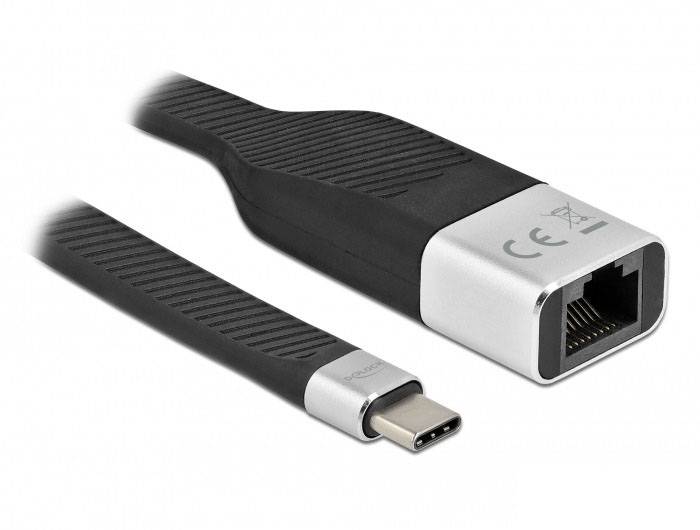 USB-C-zu-Ethernet-Adapter: Der Adapter verbindet USB-C-Geräte mit einem Ethernet-Anschluss für kabelgebundene Netzwerke.