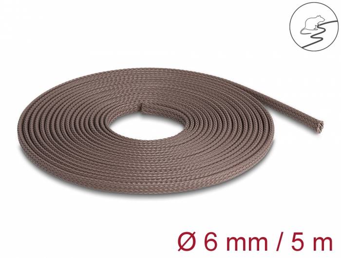 Delock 20903 20903 Geflechtschlauch Braun Polyester 5m 1St.