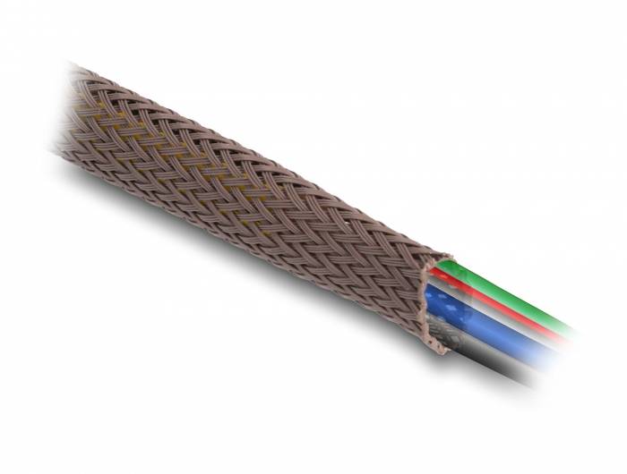Delock 20903 20903 Geflechtschlauch Braun Polyester 5m 1St.