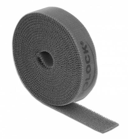 Delock 18389 Klettband (L x B) 2m x 15mm Grau