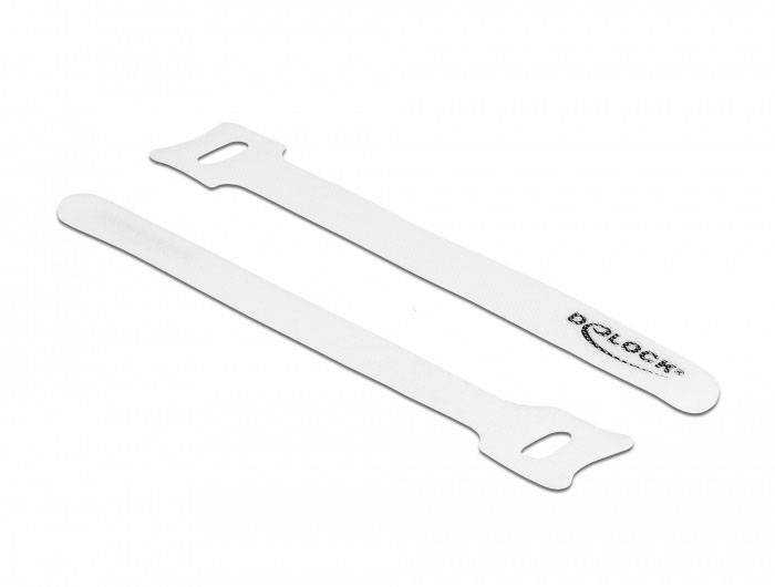 Delock Klettkabelbinder (L x B) 150mm x 12mm Weiß 10St.
