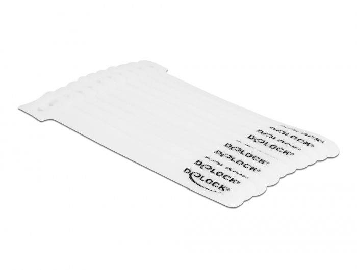 Delock Klettkabelbinder (L x B) 150mm x 12mm Weiß 10St.