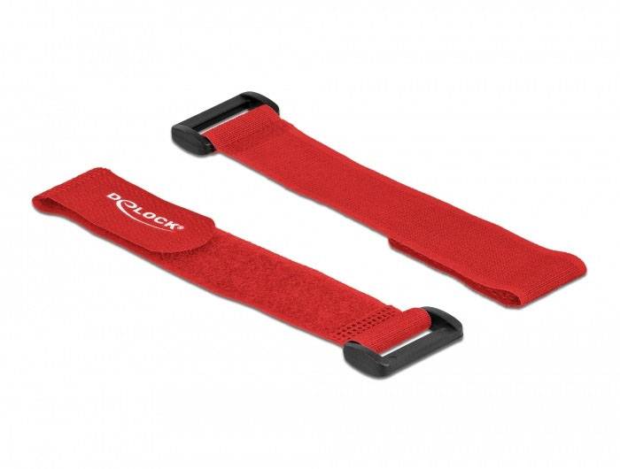 Delock Klettkabelbinder (L x B) 190mm x 25mm Rot 5St.