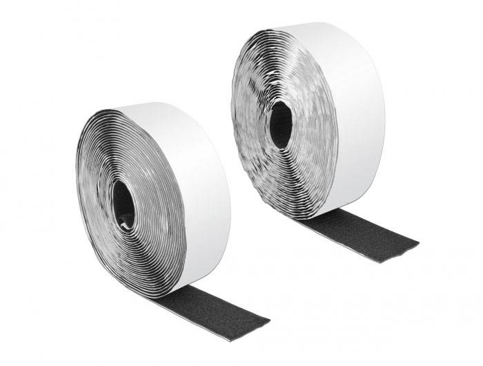 Delock 19094 Klettband zum Aufkleben (L x B) 10m x 50mm Schwarz 1St.