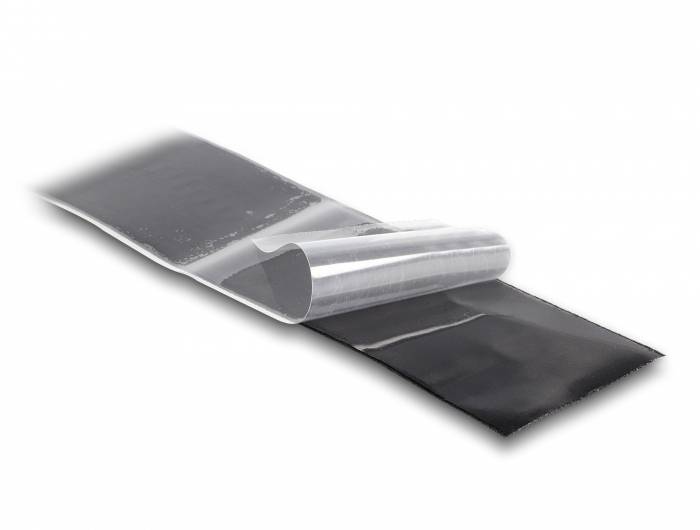 Delock 20862 Klettband zum Aufkleben (L x B) 25m x 50mm Schwarz 1St.