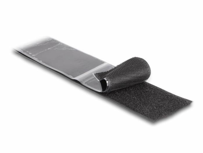 Delock 20862 Klettband zum Aufkleben (L x B) 25m x 50mm Schwarz 1St.