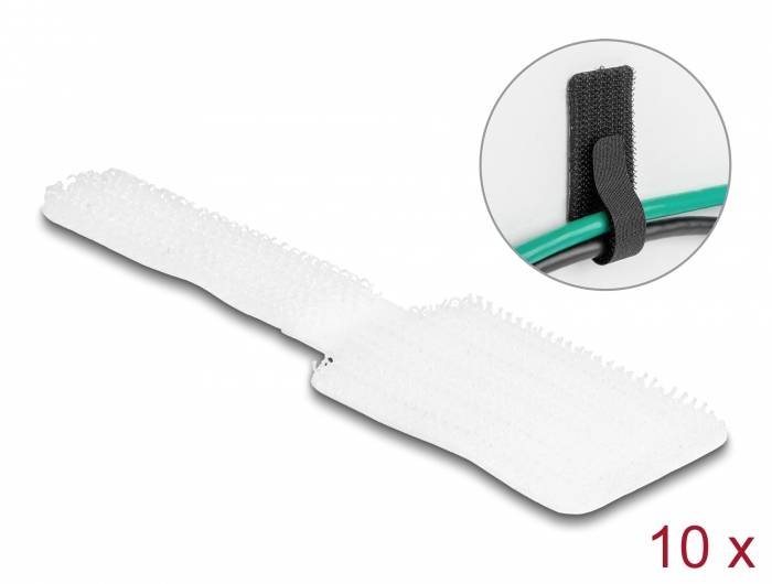 Delock Kabel-Halteclips Polyester Weiß 10 St. 19587