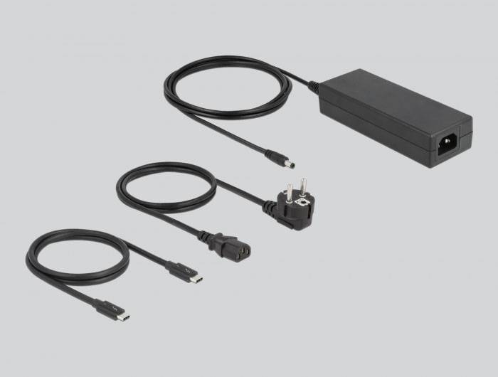 Delock 64157 USB-Hub 3+1 Port Thunderbolt 4, USB-A, DC-Buchse 3.5mm Thunderbolt™ 4 40 GBit/s mit USB-C® Stecker Grau 64157