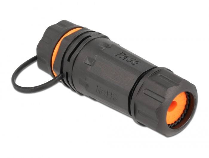 Delock RJ45 Netzwerk Adapter [1x RJ45-Buchse - 1x RJ45-Buchse] Schwarz, Orange