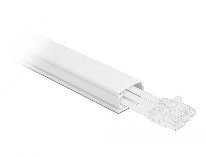 Delock Kabelkanal PVC Weiß (L x B x H) 1m x 26mm x 13mm 1 St. 20721