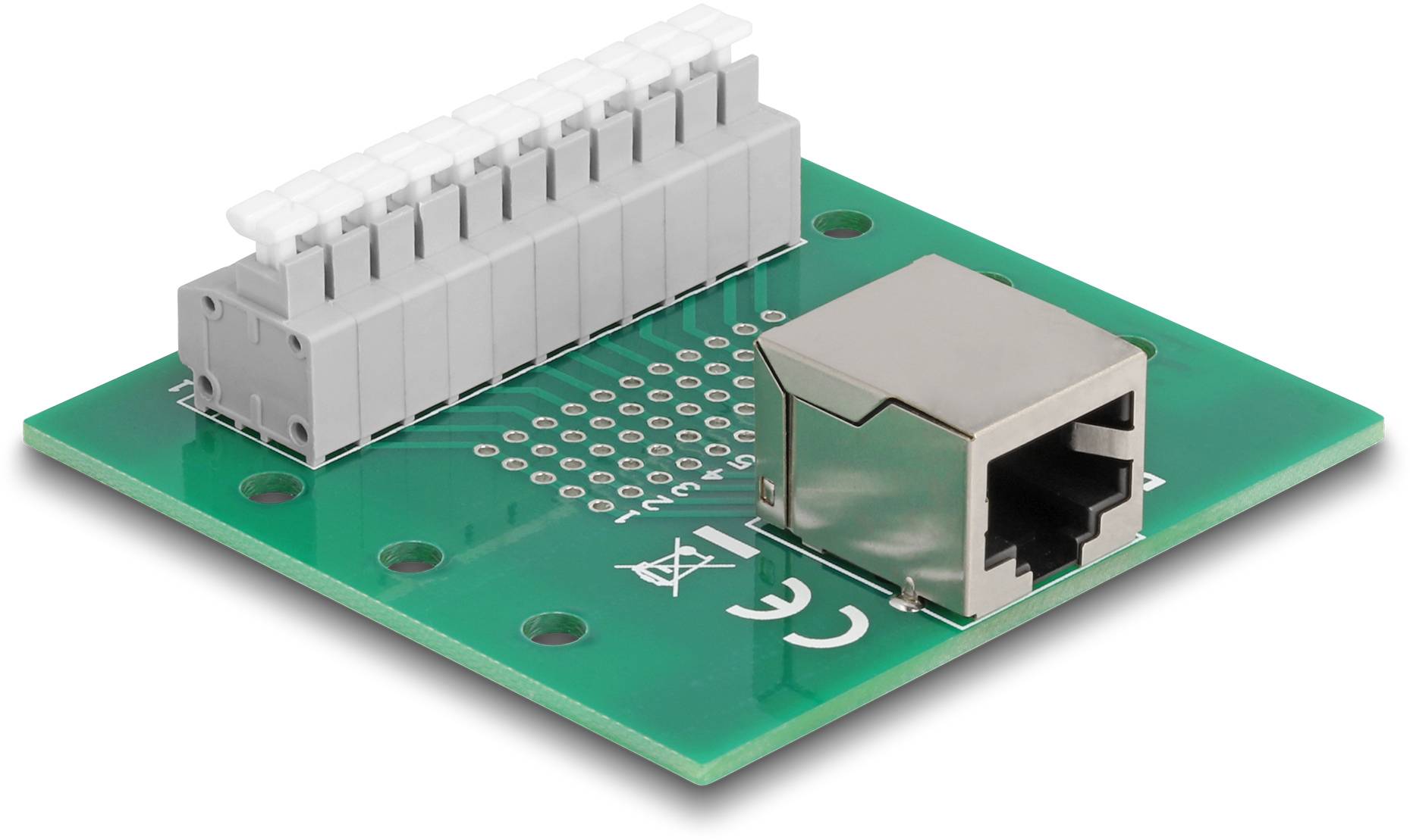 Delock RJ50 Netzwerk Adapter [1x RJ50-Buchse - 1x Buchse] Grün, Grau
