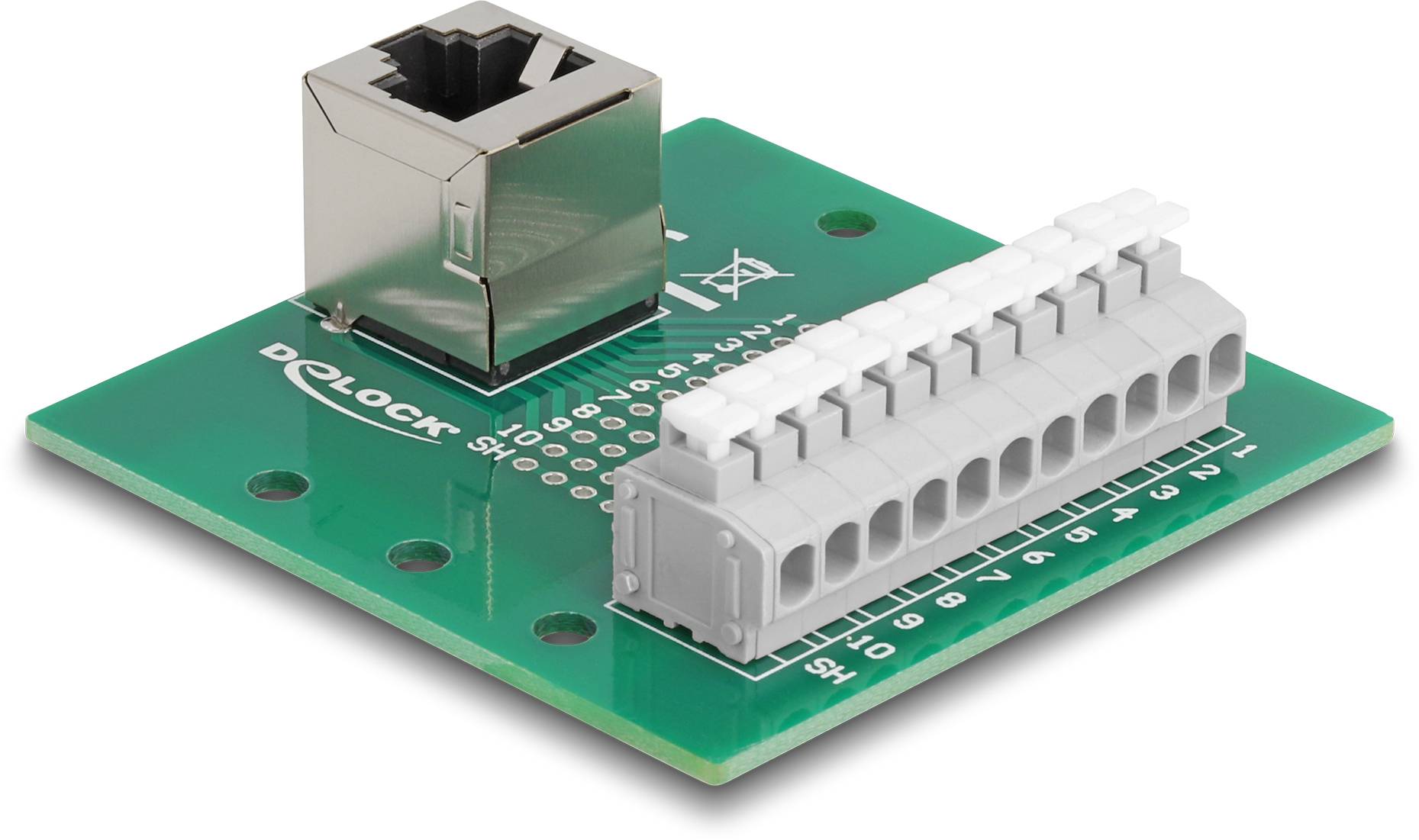 Delock RJ50 Netzwerk Adapter [1x RJ50-Buchse - 1x Buchse] Grün, Grau