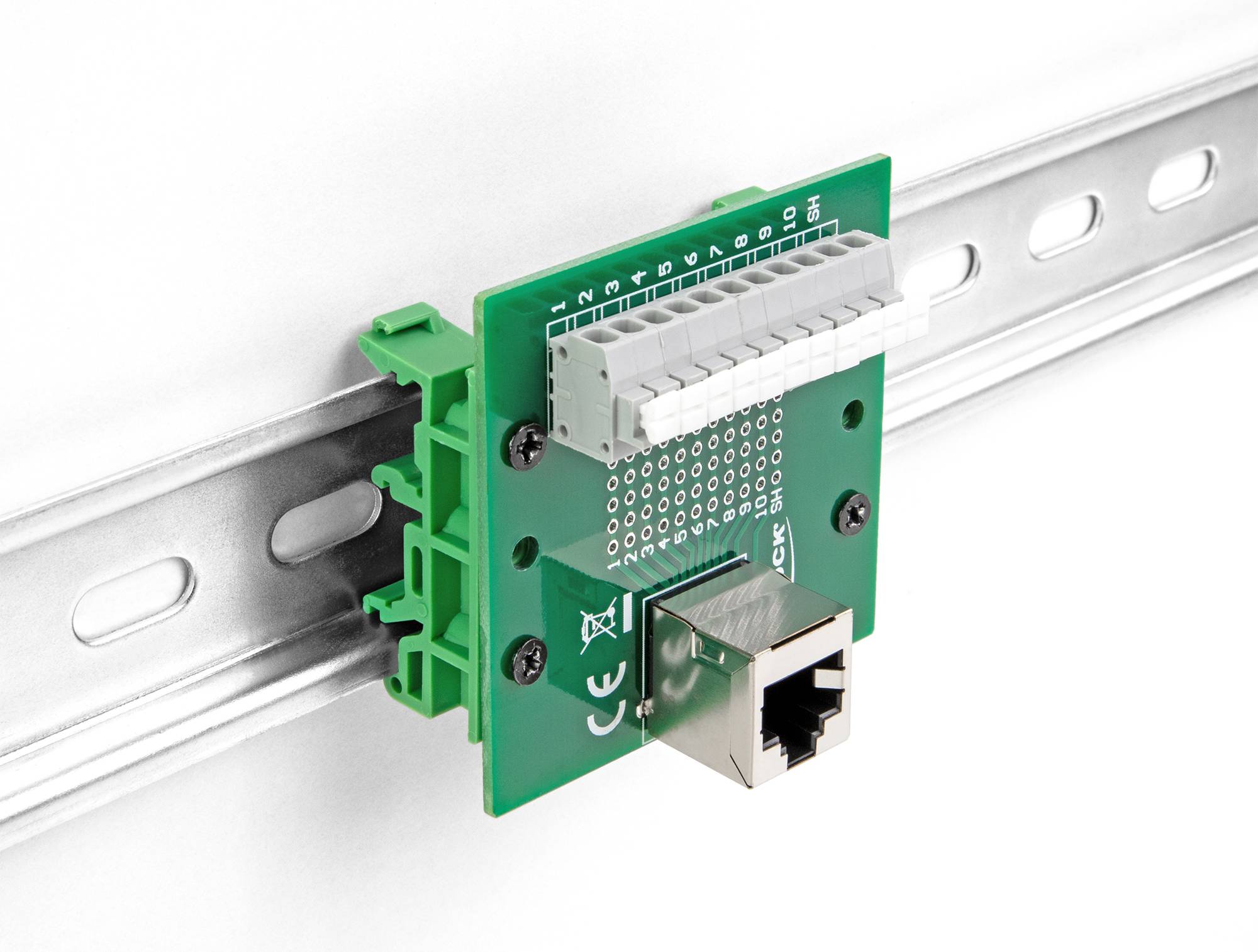 Delock RJ50 Netzwerk Adapter [1x RJ50-Buchse - 1x Buchse] Grün, Grau