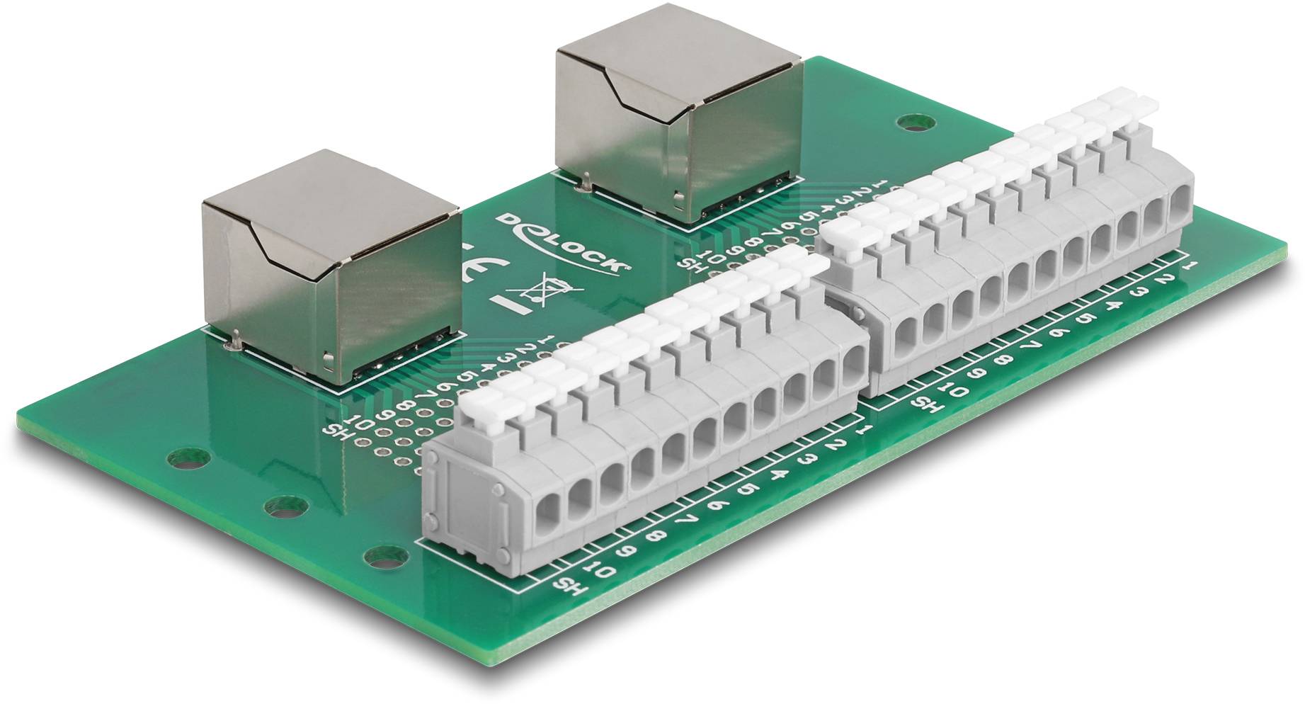 Delock RJ50 Netzwerk Adapter [2x RJ50-Buchse - 2x Buchse] Grün, Grau