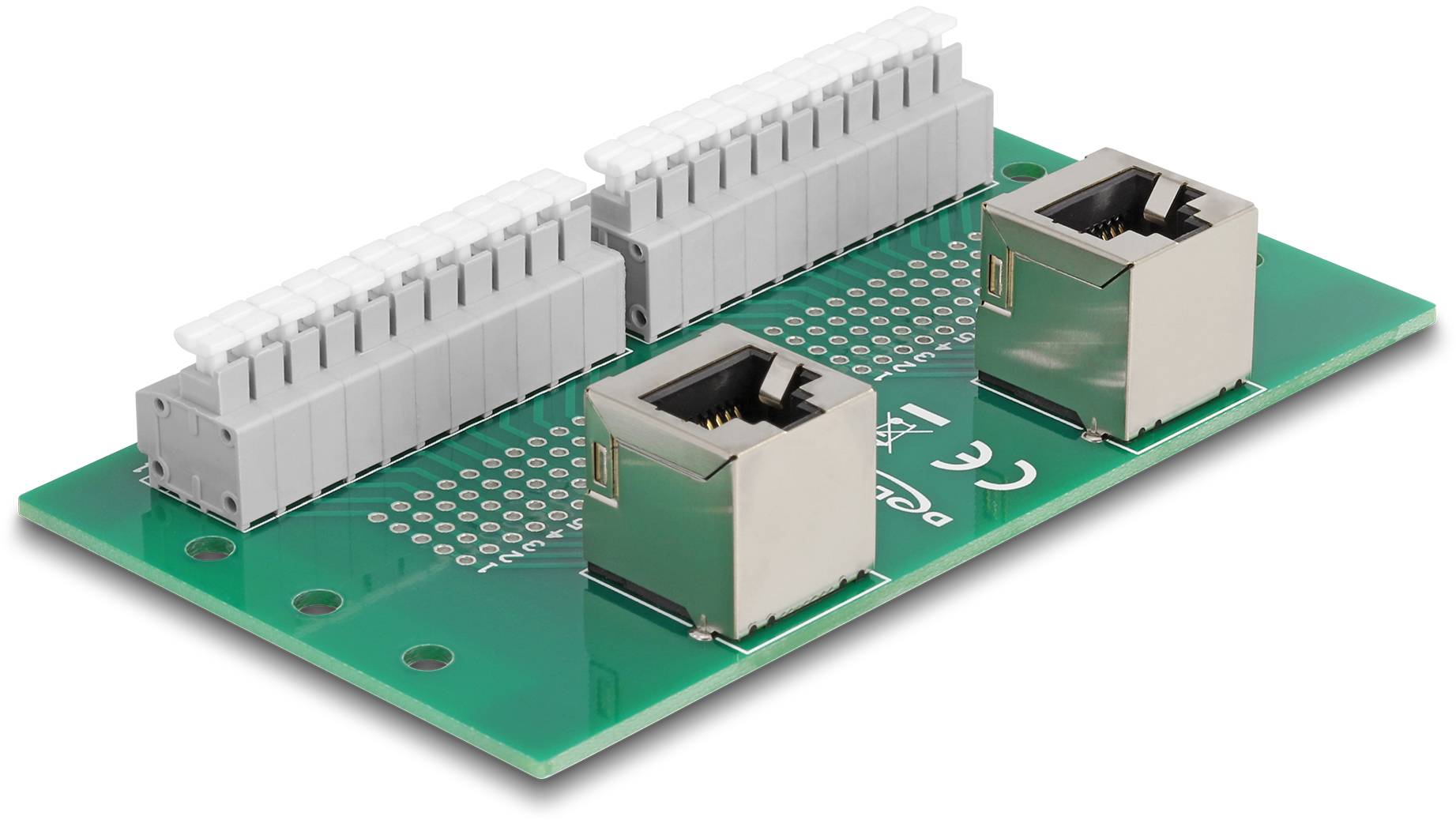 Delock RJ50 Netzwerk Adapter [2x RJ50-Buchse - 2x Buchse] Grün, Grau