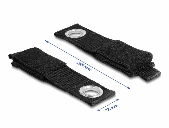 Delock Klett-Gurt (L x B) 260mm x 38mm Schwarz 5St.
