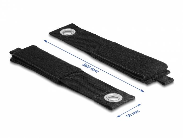 Delock Klett-Gurt (L x B) 508mm x 50mm Schwarz 5St.
