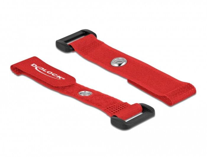 Delock Klettkabelbinder (L x B) 150mm x 20mm Rot 5St.