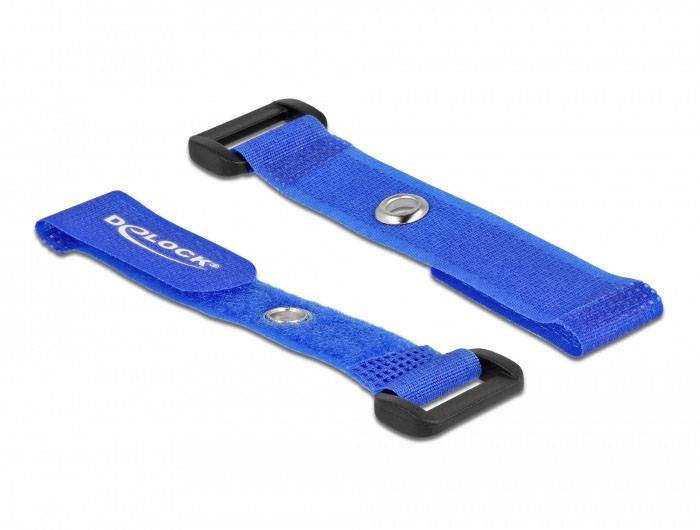 Delock Klettkabelbinder (L x B) 150mm x 20mm Blau 5St.