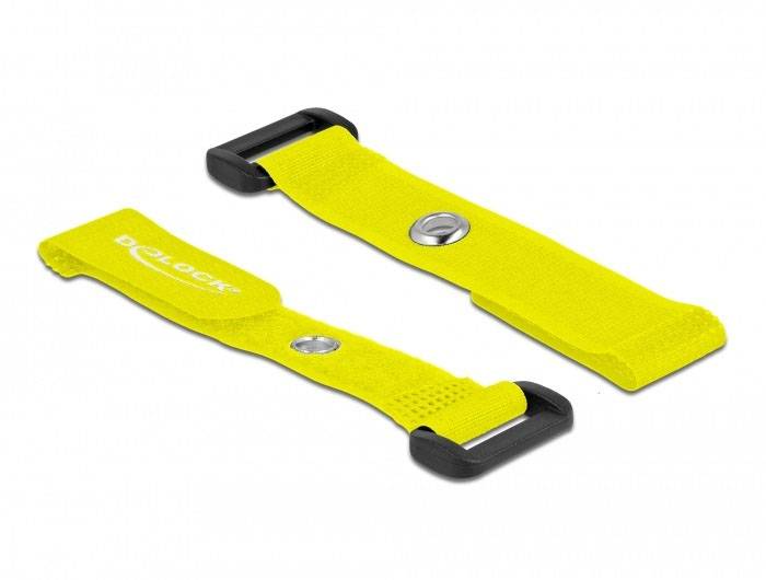 Delock Klettkabelbinder (L x B) 150mm x 20mm Gelb 5St.