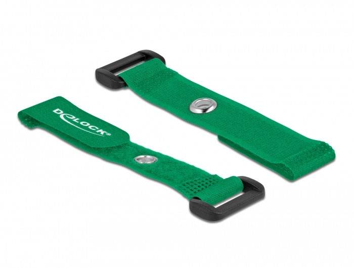 Delock Klettkabelbinder (L x B) 150mm x 20mm Grün 5St.
