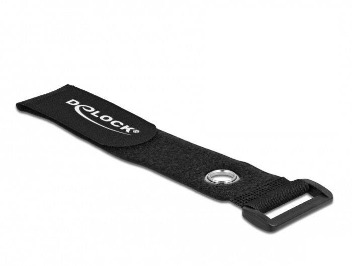 Delock Klettkabelbinder (L x B) 190mm x 25mm Schwarz 5St.