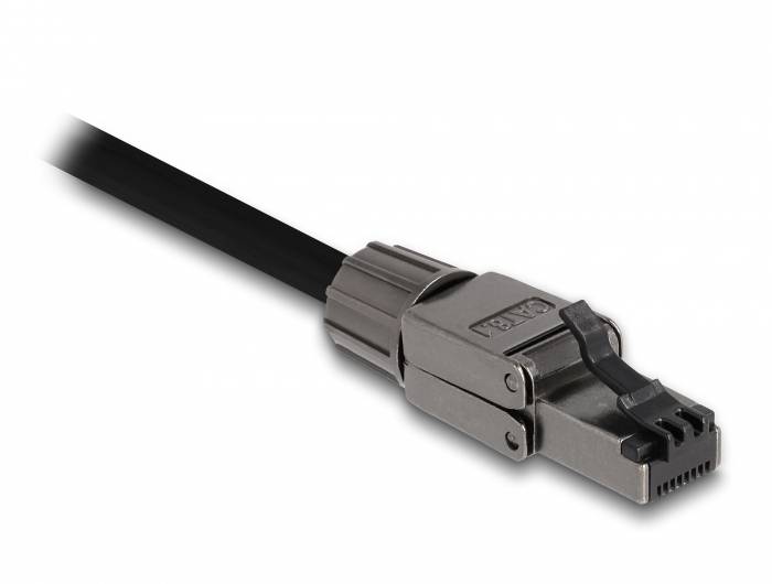 Delock 86514 RJ45 Stecker Cat.8.1 STP werkzeugfrei 86514 Schwarz 1St.