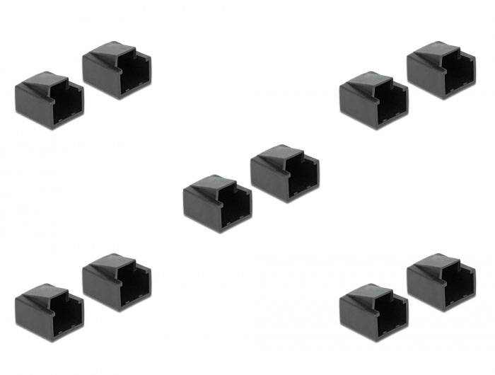 Delock 86470 Staubschutz für RJ45 Stecker 10 Stück 86470 Schwarz 1St.
