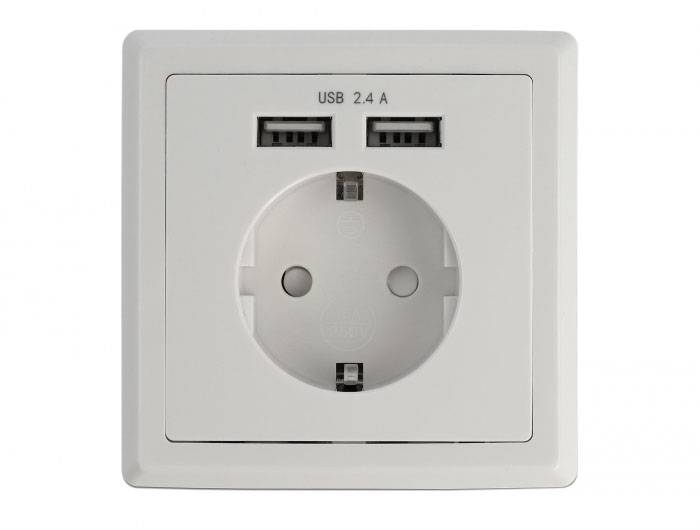 Delock 11471 Einbau-Steckdose Weiß