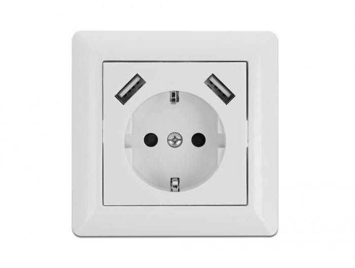 Delock 11473 Einbau-Steckdose Weiß