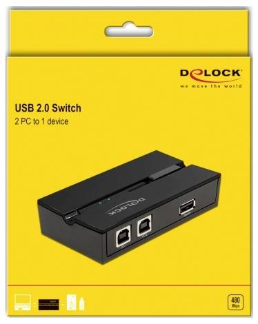 Delock 11491 USB 2.0-Umschalter Schwarz