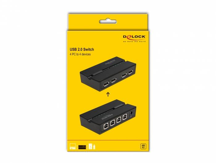 Delock 11494 USB 2.0-Umschalter Schwarz