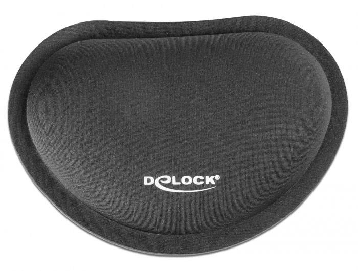 Delock 12602 Mauspad mit Handballenauflage Schwarz
