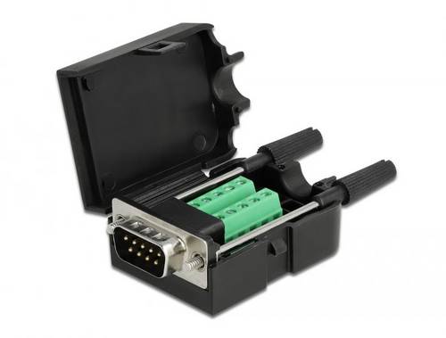 Delock 66232 VGA Adapter [1x D-SUB-Stecker 9pol. - 1x Buchse] Schwarz