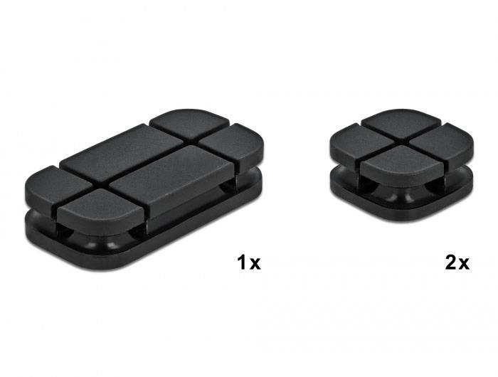 Delock Kabel-Halteclips Silikon Schwarz (B x H) 24mm x 10mm 1 Set 18331