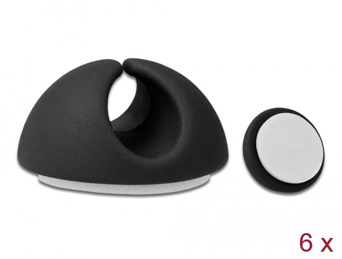 Delock Kabel-Halteclips Thermoplast Schwarz (B x H) 29mm x 15mm 6 St. 18342