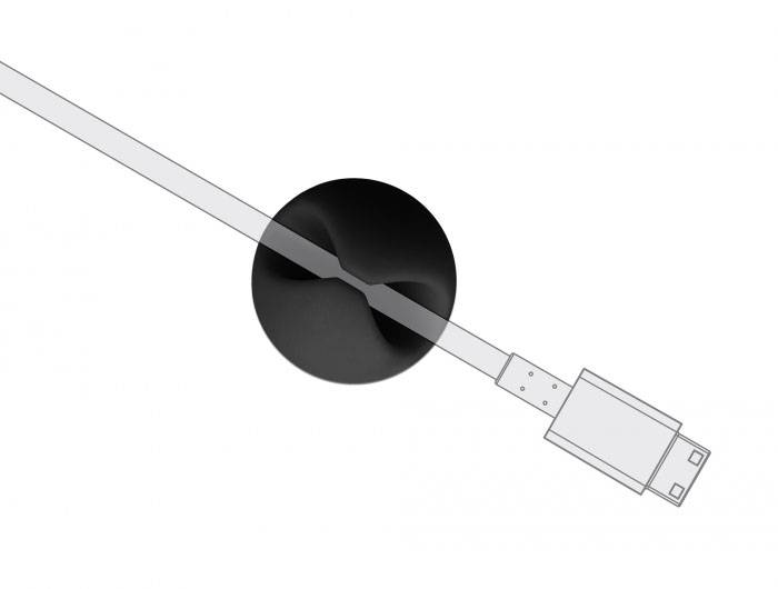 Delock Kabel-Halteclips Thermoplast Schwarz (B x H) 29mm x 15mm 6 St. 18342