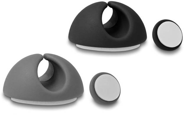 Delock Kabel-Halteclips Thermoplast Schwarz, Grau (B x H) 29mm x 15mm 1 Set 18452