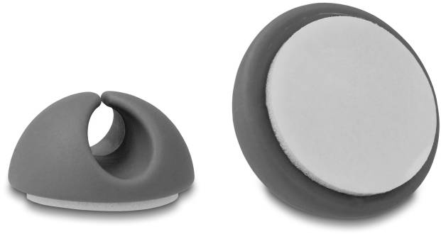 Delock Kabel-Halteclips Thermoplast Schwarz, Grau (B x H) 29mm x 15mm 1 Set 18452