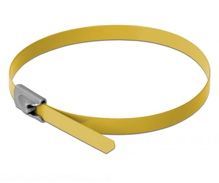 Delock 18786 Edelstahl-Kabelbinder Gelb 10St.
